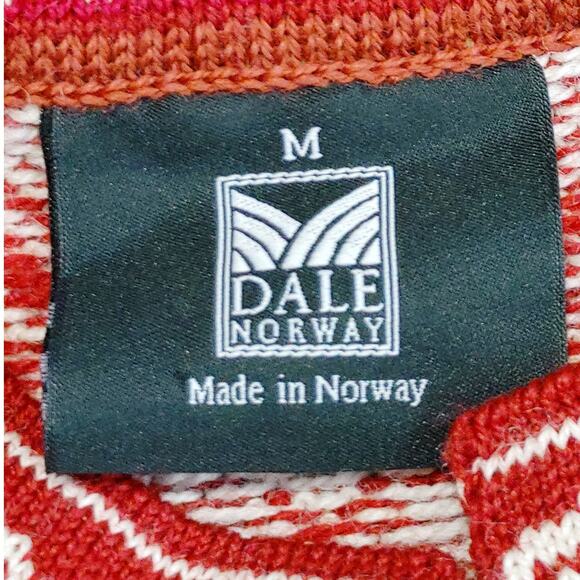 Dale of Norway Fair Isle Knitted Wool Cardigan Full Zip Red White - Picture 3 of 8